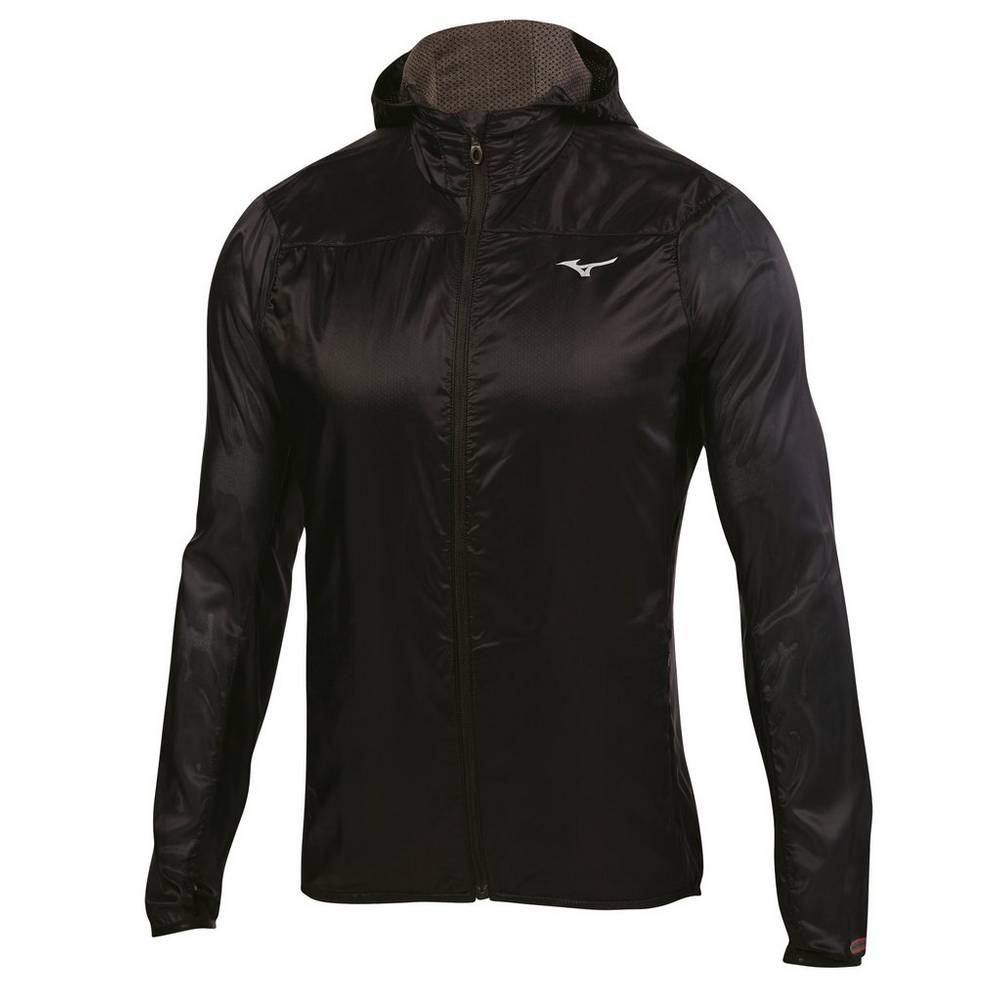 Mens Mizuno Breath Thermo Hoody Jacket Black Philippines (HKCNUA215)